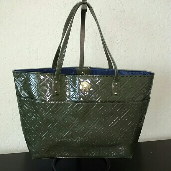 🎆HP🎆TOMMY HILFIGER Satchel *Moss Green* Bag - Picture 1 of 5